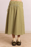 Damson Madder Caspia Volume Midi Skirt - Basil