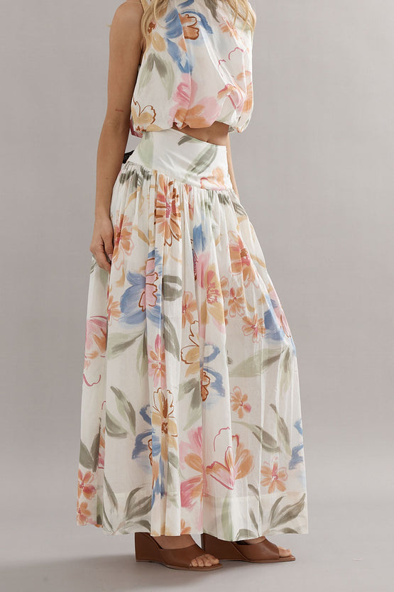 Caitlin Crisp Capri Skirt - Tea Party Floral