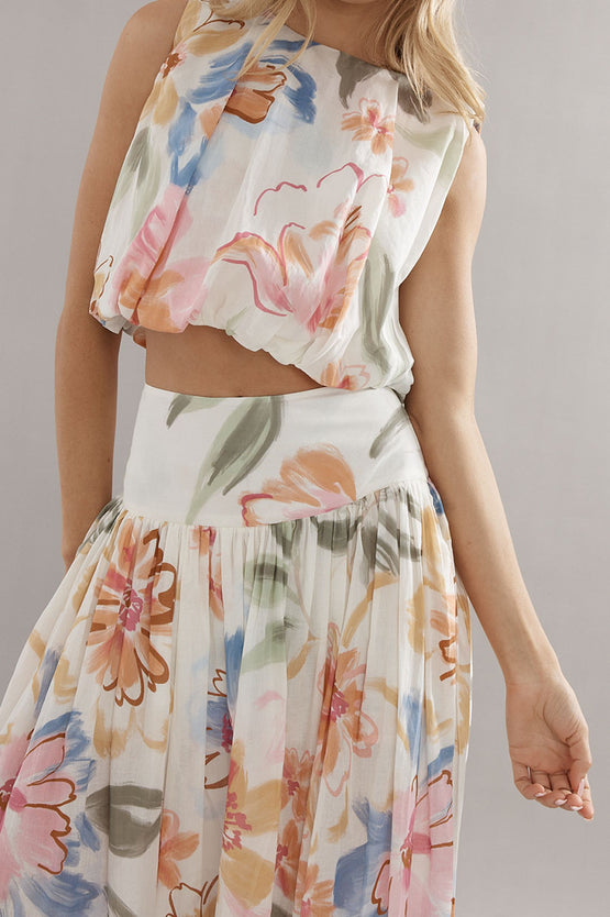 Caitlin Crisp Capri Skirt - Tea Party Floral