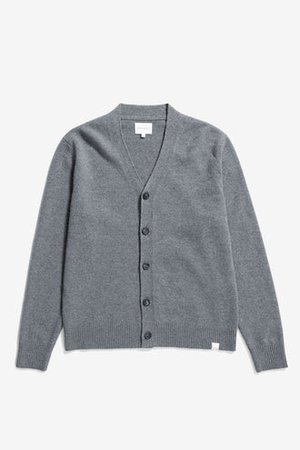 Norse Projects Merino Lambswool Standard  Cardigan - Grey