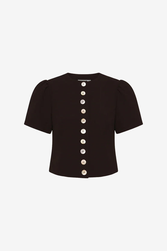 Ruby Carolyn Short Sleeve Blazer - Espresso