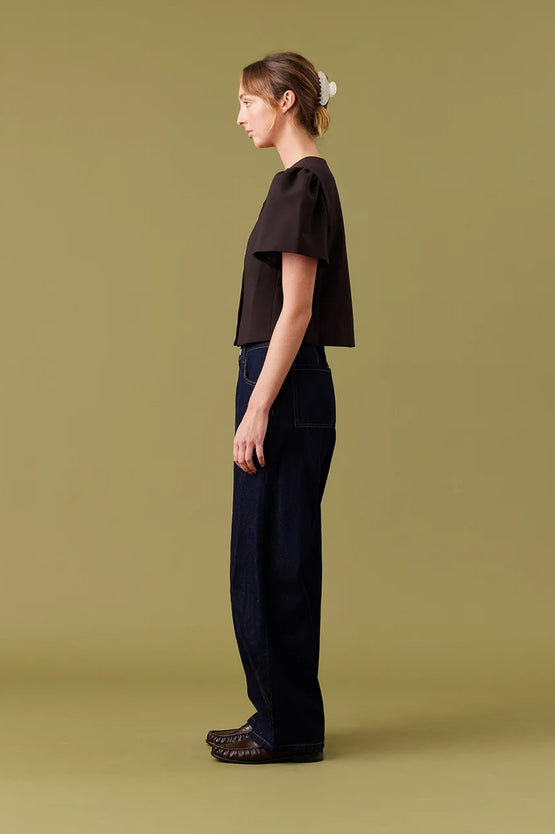 Ruby Carolyn Short Sleeve Blazer - Espresso