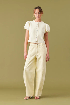 Ruby Carolyn Puff Sleeve Blazer - Butter