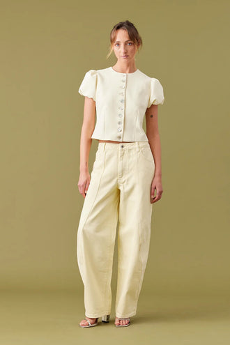 Ruby Carolyn Puff Sleeve Blazer - Butter
