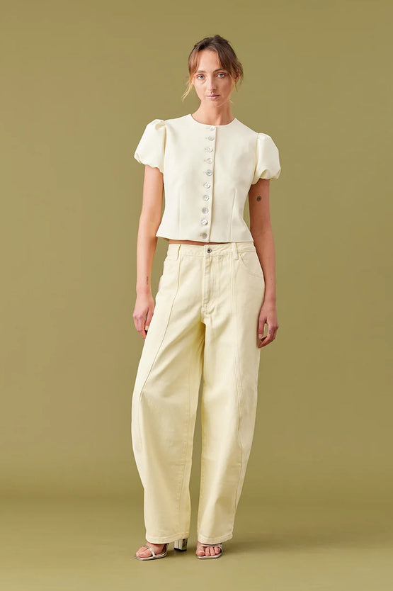Ruby Carolyn Puff Sleeve Blazer - Butter