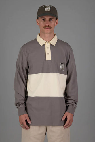 Just Another Fisherman Coastal Cast Polo - Grey/Cream