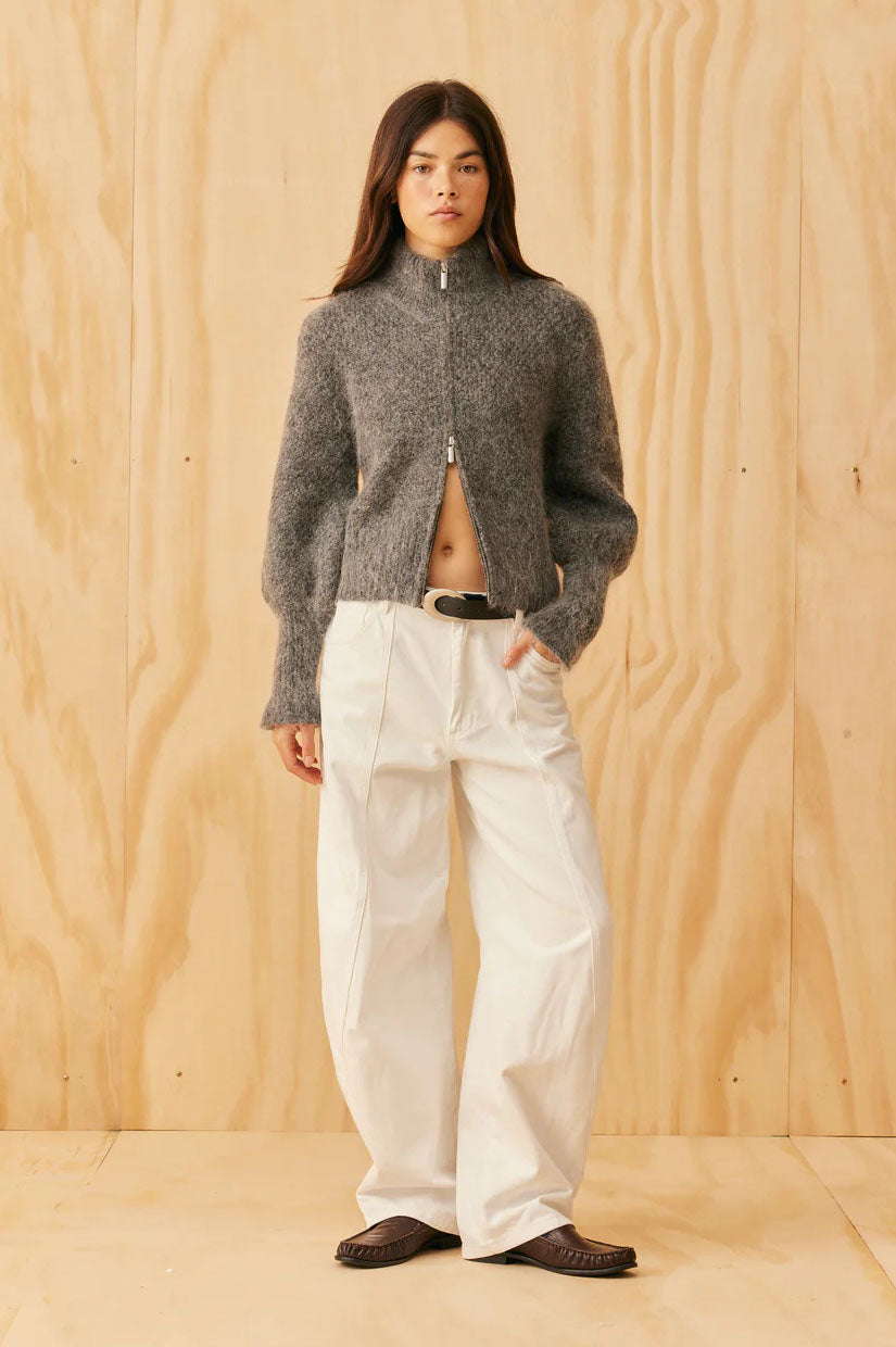 Ruby Matilda Zip Cardi - Charcoal