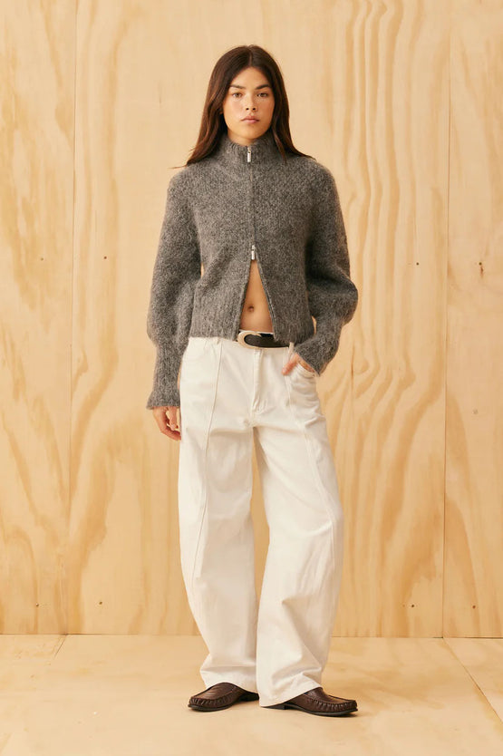 Ruby Matilda Zip Cardi - Charcoal