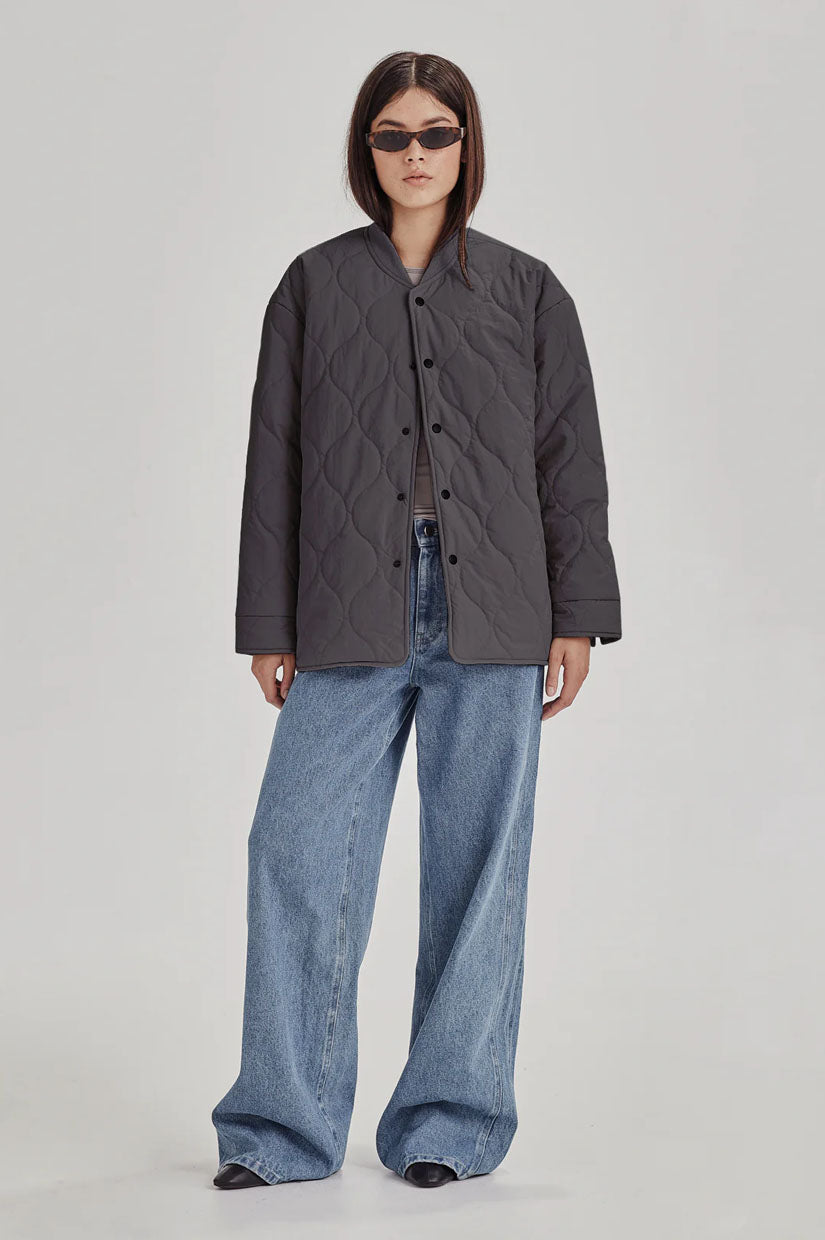 Commoners Quilted Jacket - Charcoal