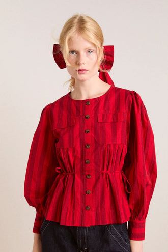 Damson Madder Charlize Blouse - Red Stripe