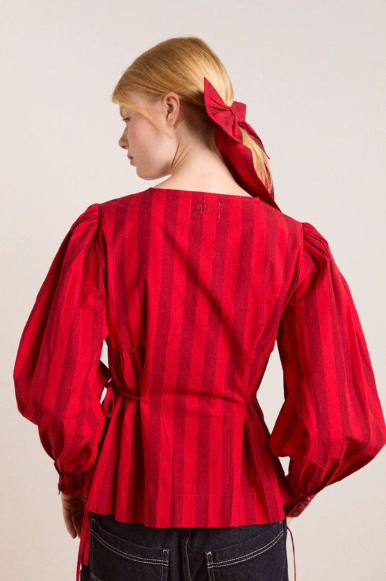 Damson Madder Charlize Blouse - Red Stripe