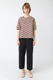 Sylvester Checkers Top - Brown Ivory