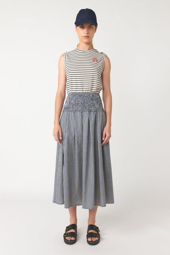 Sylvester Mini Check Skirt - Navy