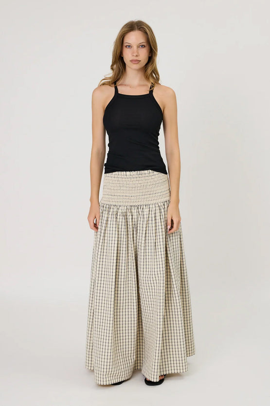 Remain Lainey Skirt - Ivory Check