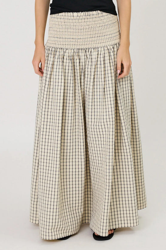 Remain Lainey Skirt - Ivory Check