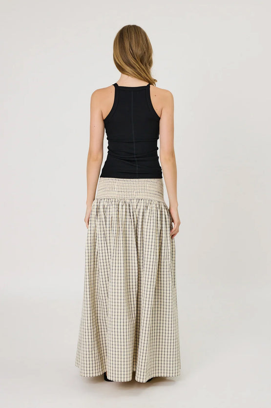 Remain Lainey Skirt - Ivory Check
