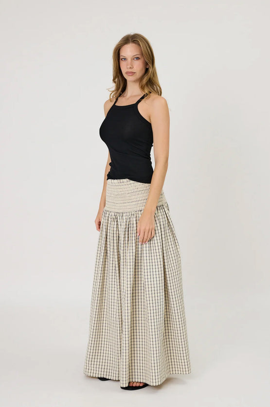 Remain Lainey Skirt - Ivory Check