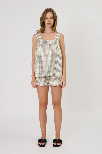 Remain Lainey Top - Ivory Check