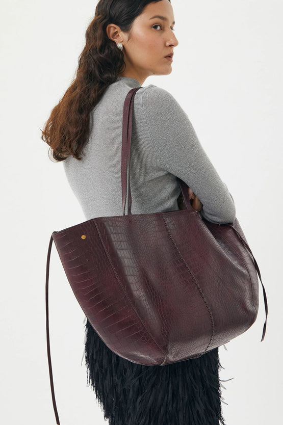 Brie Leon Reese Market Tote - Bordeaux Choc