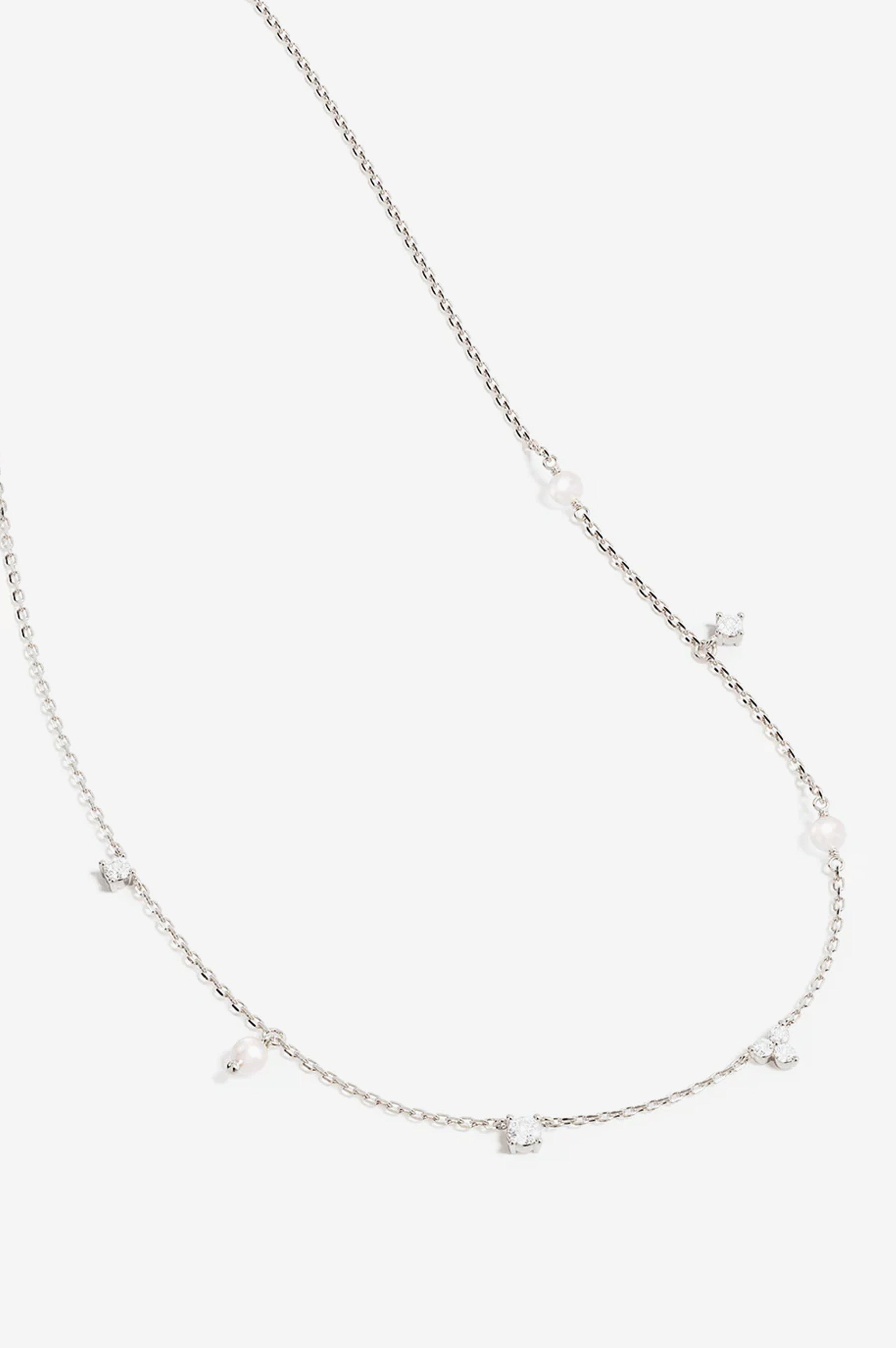 By Charlotte Moonlight Bloom Pearl Choker - Silver