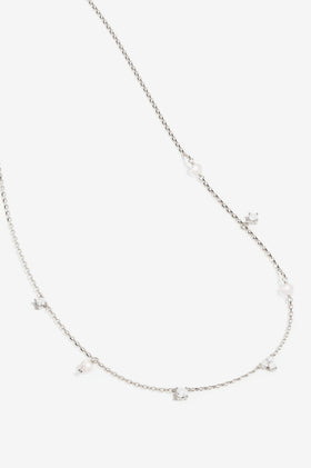 By Charlotte Moonlight Bloom Pearl Choker - Silver