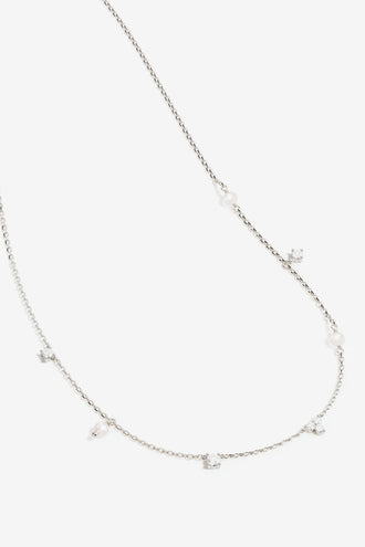 By Charlotte Moonlight Bloom Pearl Choker - Silver