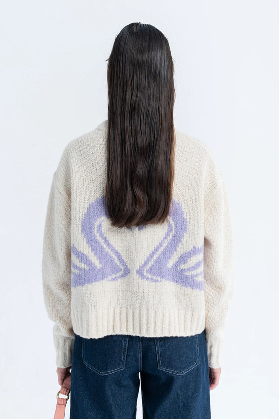 Arthur Apparel Chunky Sweater - Purple Swan