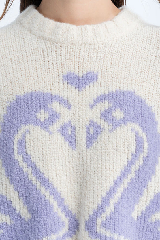 Arthur Apparel Chunky Sweater - Purple Swan