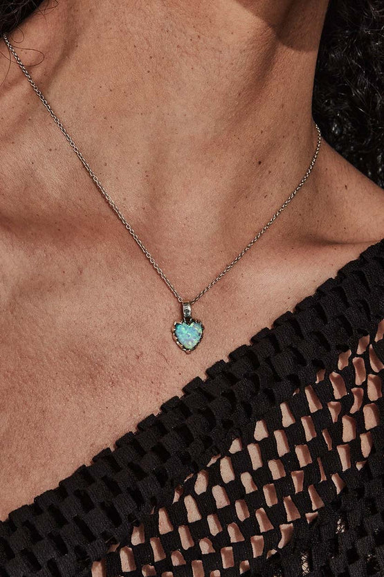 Stolen Girlfriends Club Love Claw Necklace - Silver/Opal