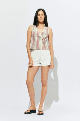 Ruby Clover Denim Short - White