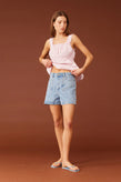 Ruby Clover Denim Short - Blue