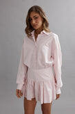 Caitlin Crisp Clover Short - Pink White Stripe