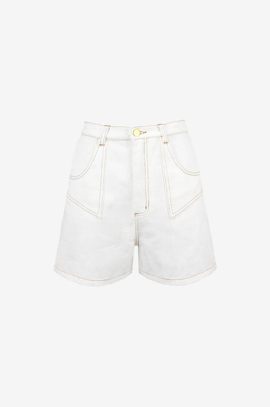 Ruby Clover Denim Short - White