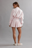 Caitlin Crisp Clover Short - Pink White Stripe