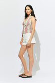 Ruby Clover Denim Short - White