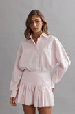 Caitlin Crisp Clover Short - Pink White Stripe