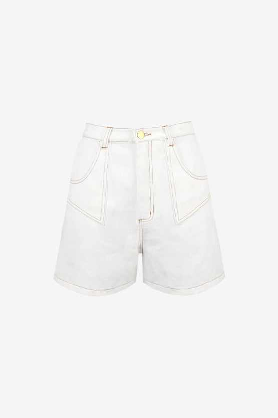 Ruby Clover Denim Short - White