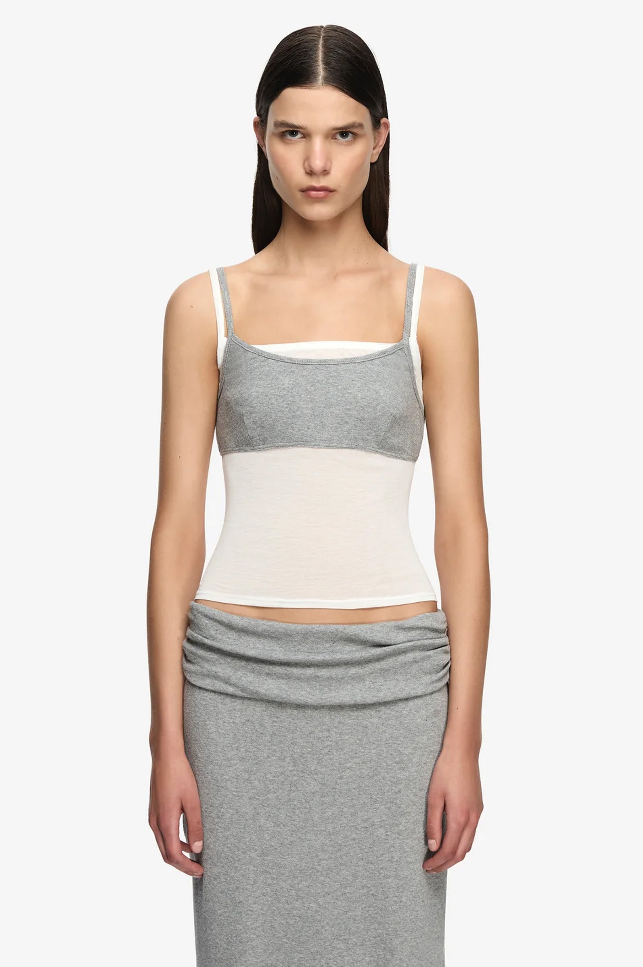 Bec & Bridge Coast Layered Singlet – Grey/Ivory