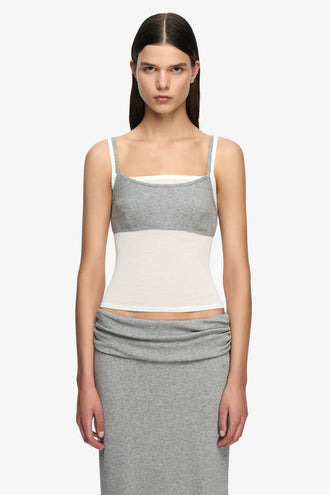Bec & Bridge Coast Layered Singlet – Grey/Ivory
