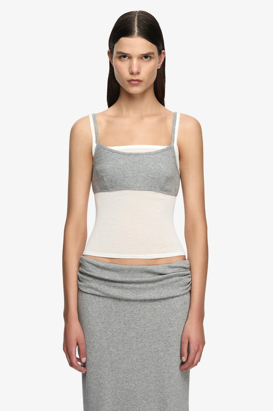 Bec & Bridge Coast Layered Singlet – Grey/Ivory