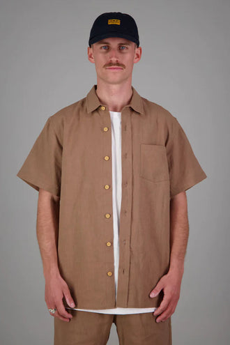 Just Another Fisherman Coastal SS Shirt - Brown