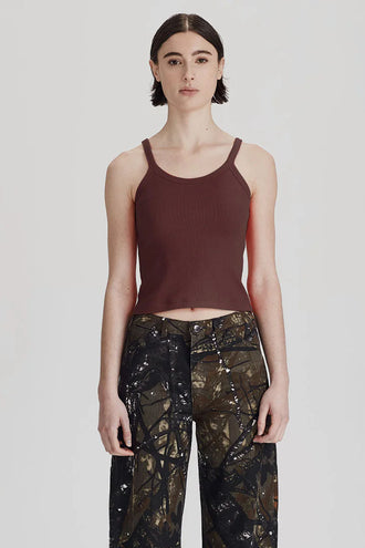 Commoners Base Rib Thin Tank - Cocoa