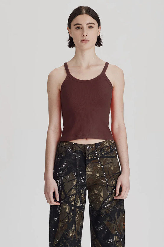 Commoners Base Rib Thin Tank - Cocoa