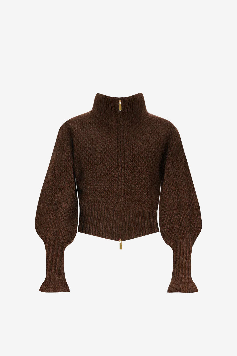 Ruby Matilda Zip Cardi - Cocoa