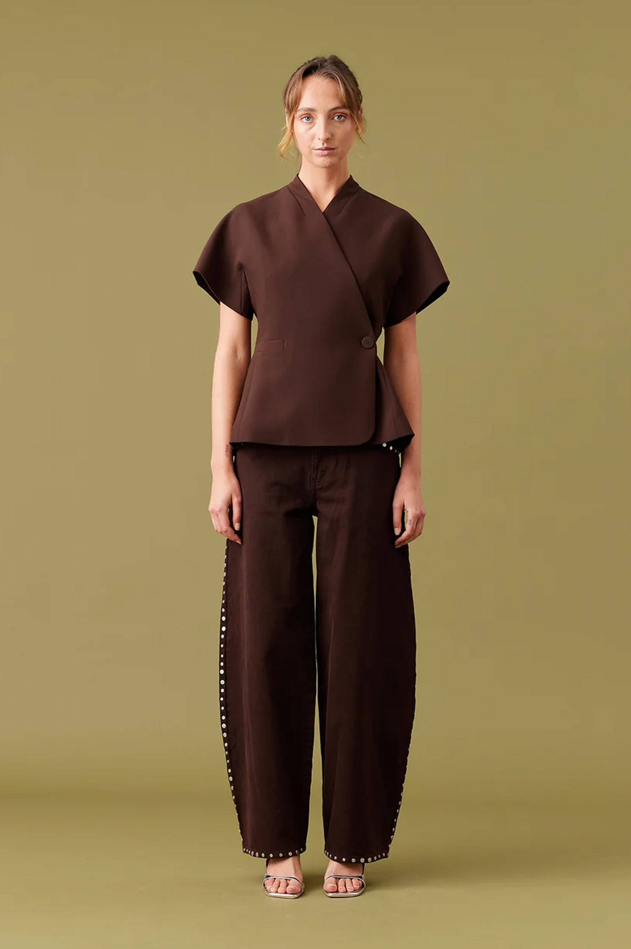 Ruby Coco Short Sleeve Blazer - Espresso