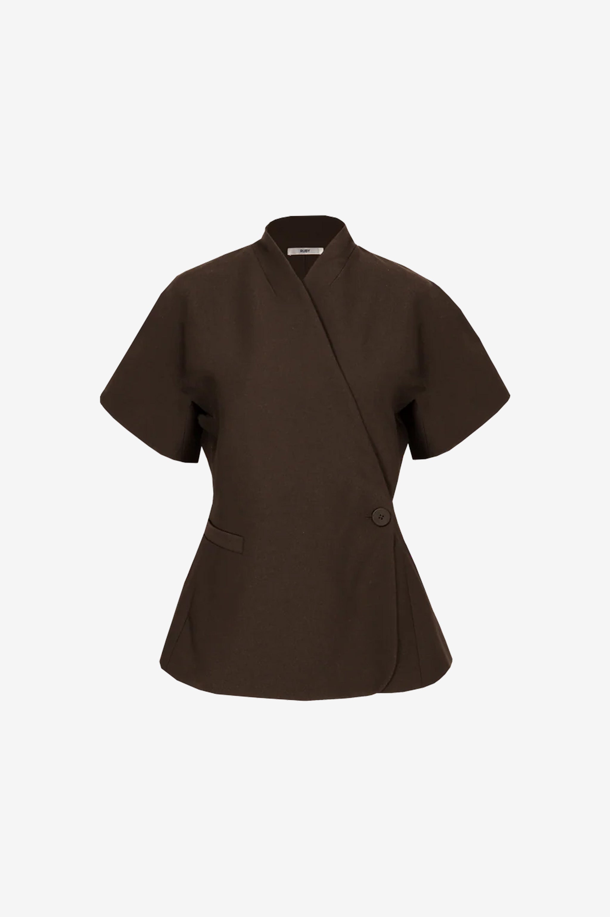 Ruby Coco Short Sleeve Blazer - Espresso