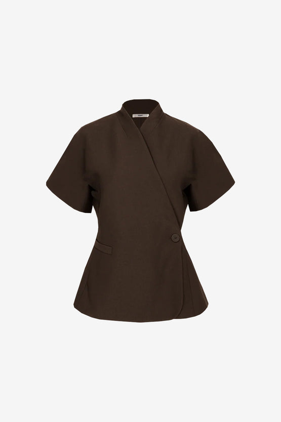 Ruby Coco Short Sleeve Blazer - Espresso