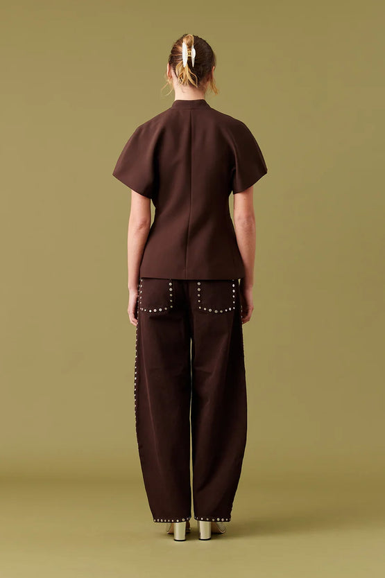 Ruby Coco Short Sleeve Blazer - Espresso