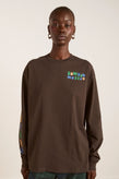 Damson Madder Patchwork LS Tee - Coffee