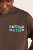 Damson Madder Patchwork LS Tee - Coffee